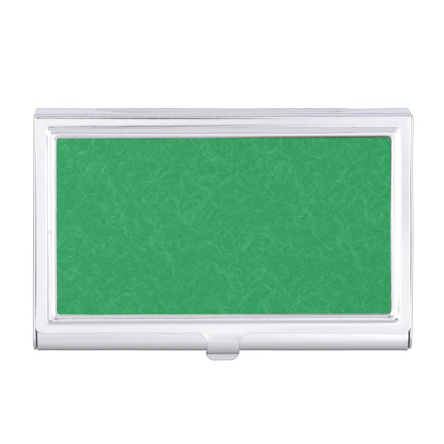 Green textured surface with  swirling pattern business card case (Front)