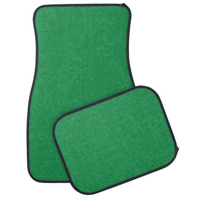 Green textured surface with  swirling pattern car floor mat (Set)