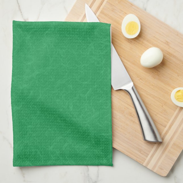 Green textured surface with  swirling pattern kitchen towel (Quarter Fold)