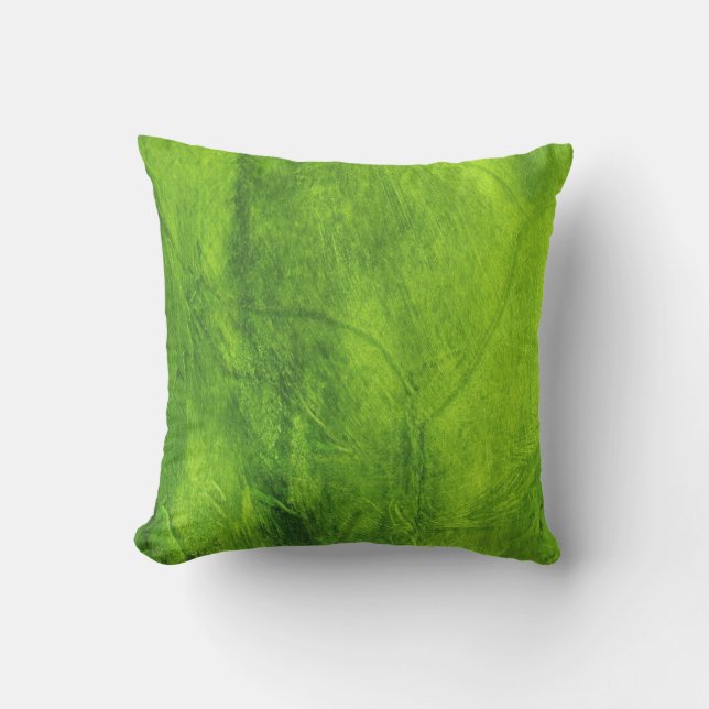 Green Textured Throw Pillow (Front)