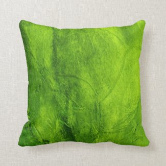 Green Textured Throw Pillow