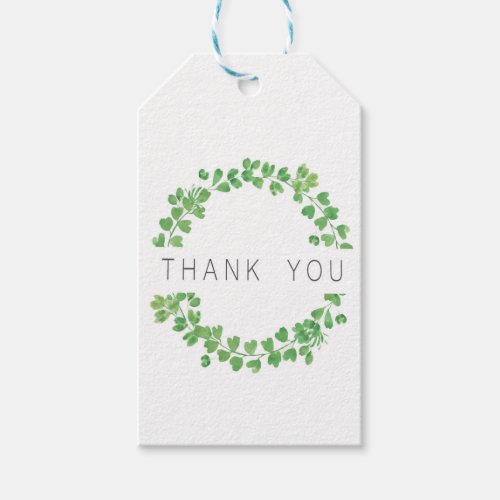 Green Thank You Gift Tag for Wedding Baby Shower