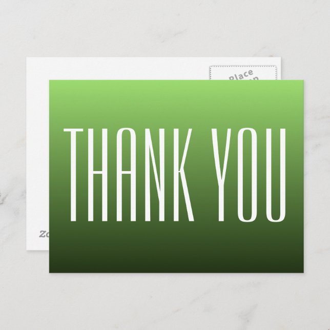 Green Thank You Postcard (Front/Back)