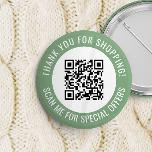 Green Thank You & Scan Me Promotional QR Code Button
