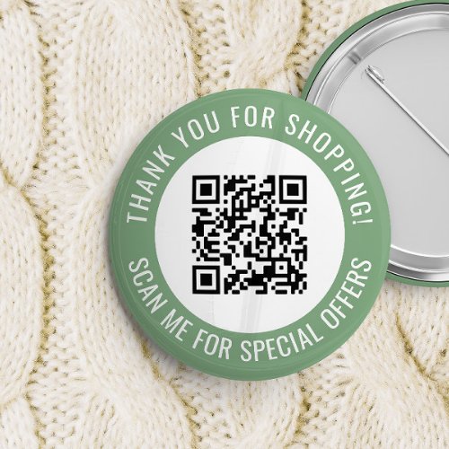 Green Thank You  Scan Me Promotional QR Code Button