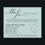 Green Thank you Washing Tips Care Instruction Flyer<br><div class="desc">Green Thank you Washing Tips Care Instruction</div>