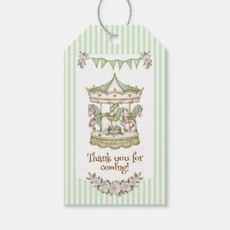 Green Thank You Watercolor Horse Baby Shower Gift Tags