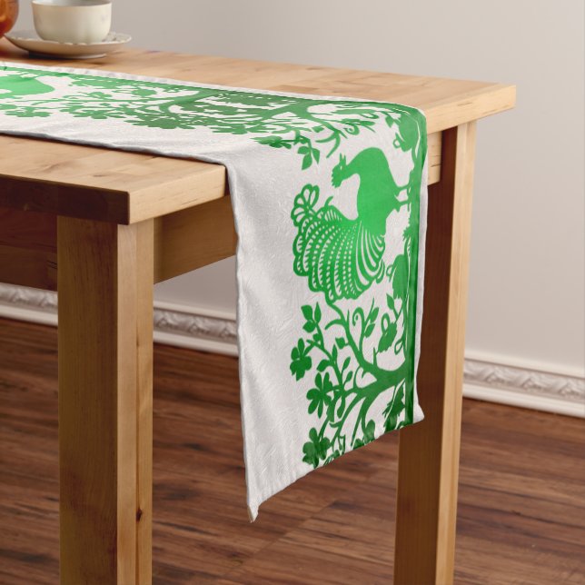 Green Thanksgiving Turkey Floral Table Runner (In Situ)
