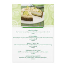 Green theme customizable dessert menu