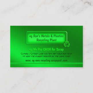 Green Theme - Scrapyard / Recycling Plant Business Card