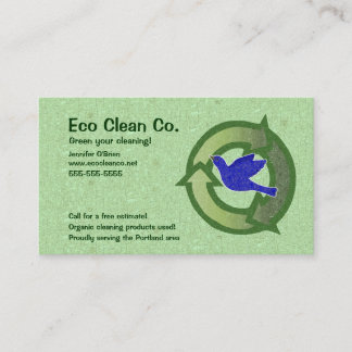 Green Themed Bird Recycle Business Card