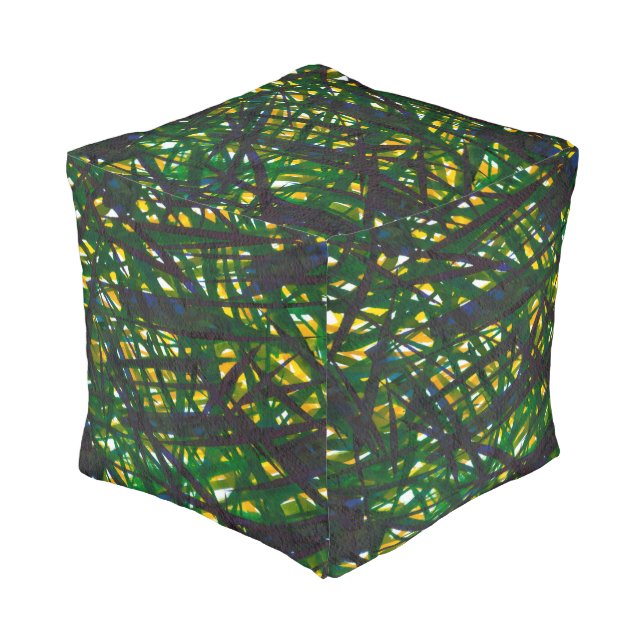 Green Thicket II Pouf (Angled Front)