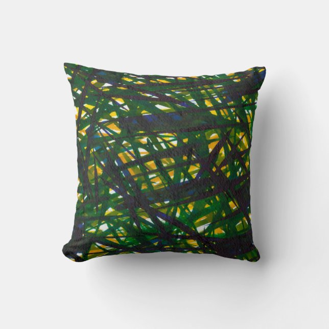 Green Thicket II Throw Pillow (Front)