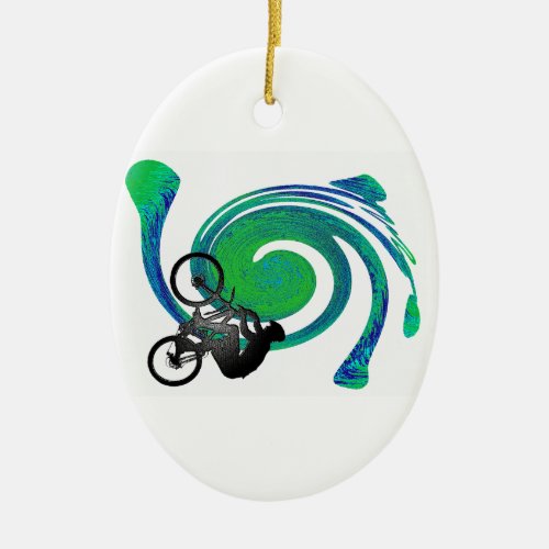 GREEN THIS WAY CERAMIC ORNAMENT