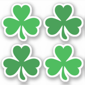 Green three leaf clover shamrock St Patrick's day Sticker