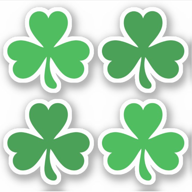Green three leaf clover shamrock St Patrick's day Sticker (Front)