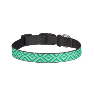 Green Three-Tone Diamond Pattern Pet Collar