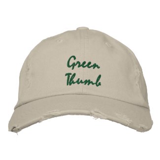Green Thumb Dark Text Embroidered Cap Embroidered Hats