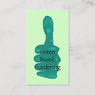 Green Thumb Gardening Business Cards Template