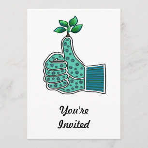Green Thumb Gardening Glove Invitation