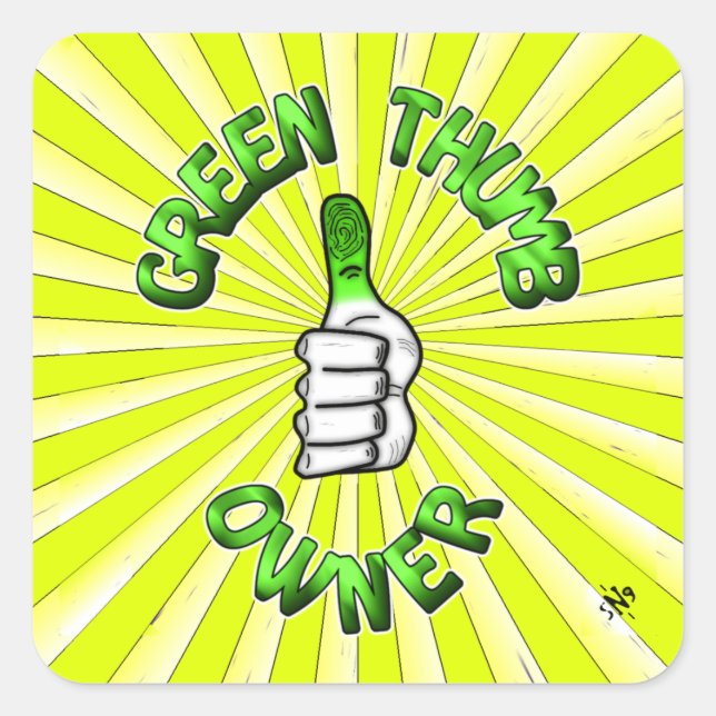 Green thumb (gardening)  square sticker (Front)