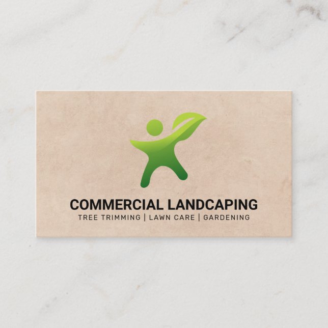 Green Thumb Leaf | Gardening | Landscaping  Business Card (Front)