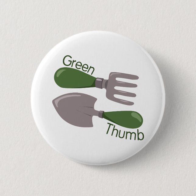 Green Thumb Pinback Button (Front)