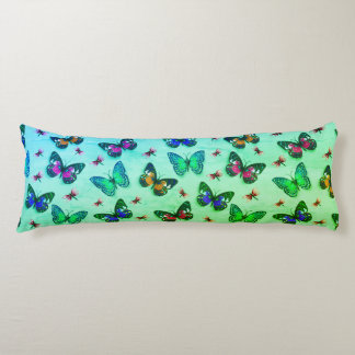 Green Tie-dye Butterfly Print Body Pillow
