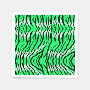 Green Tiger Animal Skin Pattern Design Napkins