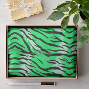 Green Tiger Animal Skin Pattern Design Tissue Paper