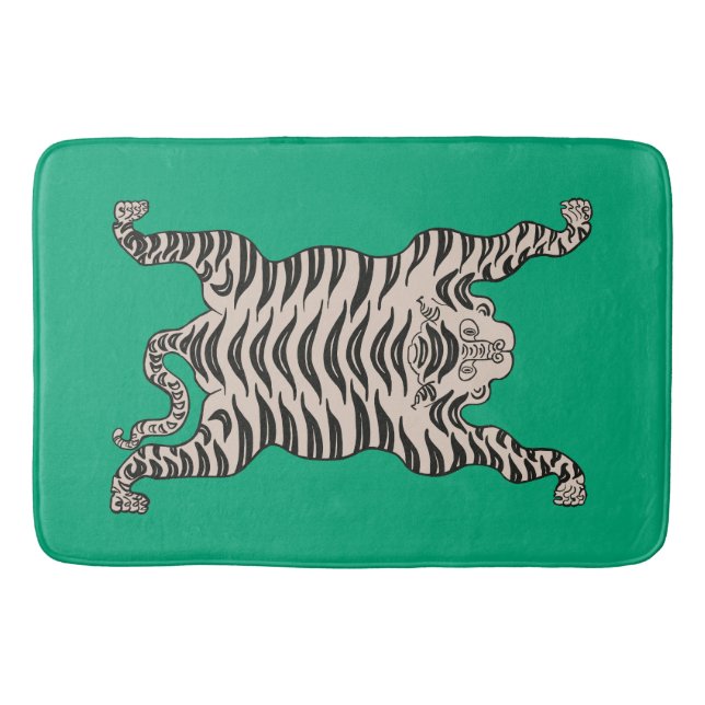 Green tiger bath mat (Front)