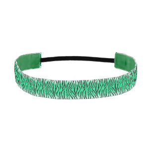 Green tiger print athletic headband