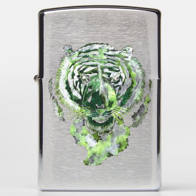 Green Tiger Spirit Zippo Lighter (Front)