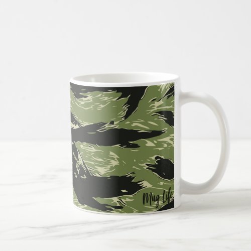 Green Tiger Stripe Camo Pattern Coffee Mug