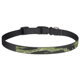 Green Tiger Stripe Camo Pattern Pet Collar