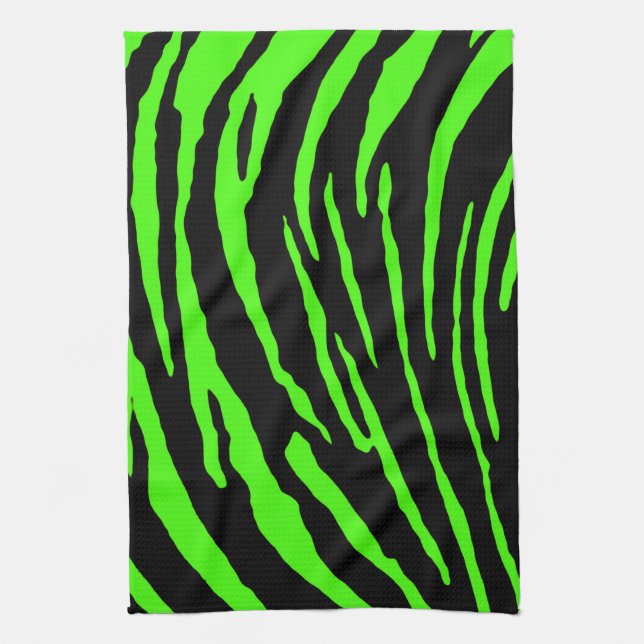Green Tiger Stripes Towel (Vertical)