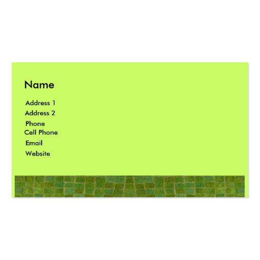 green tile business card | Zazzle