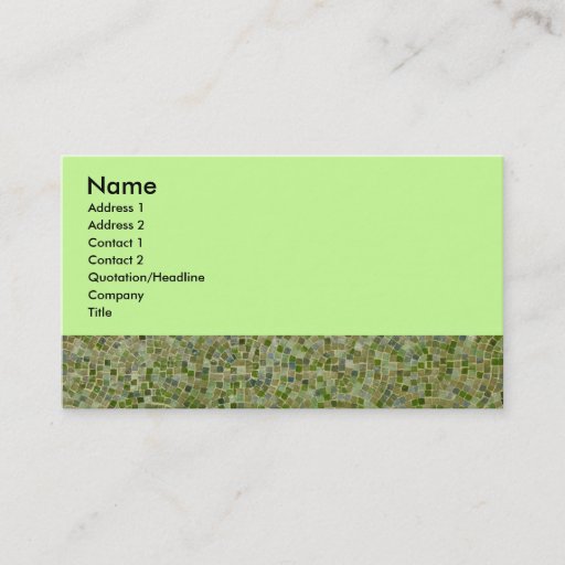 Customizable Green Tile Business Card Template