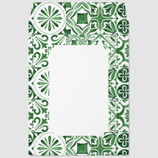 Green tile fun summer inspired envelope mailers