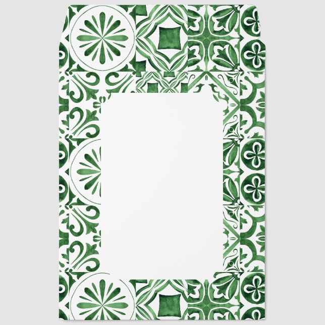 Green tile fun summer inspired envelope mailers (Front)