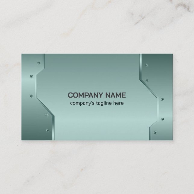 Green Ting Metallic Texture Image Business Card (Front)
