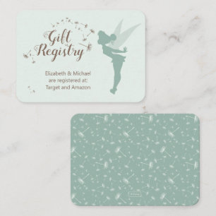Green Tinker Bell Baby Shower Gift Registry Enclosure Card