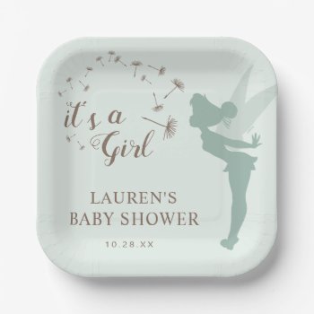 Green Tinker Bell Baby Shower Paper Plates by tinkerbell at Zazzle
