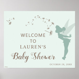 Green Tinker Bell Baby Shower Welcome Sign