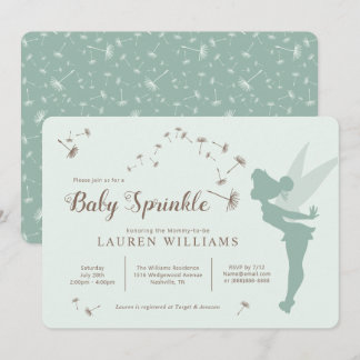 Green Tinker Bell Girl Baby Sprinkle Invitation