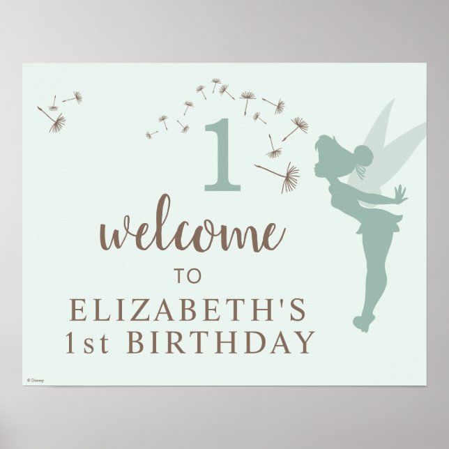 Green Tinker Bell Girl Birthday Poster (Front)