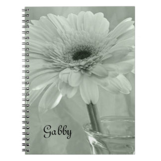 Green Tinted Daisy Flower Notebook