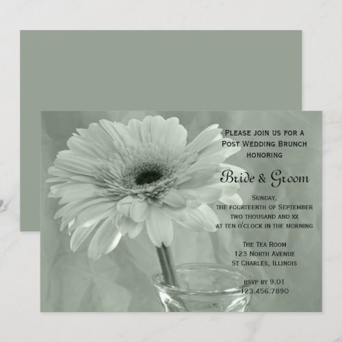 Green Tinted Daisy Post Wedding Brunch Invitation