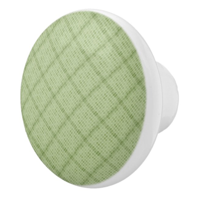 Green Tiny Diamond Pattern Ceramic Knob (Right)