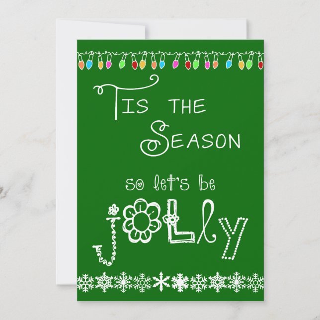 Green Tis the Season Holiday Party Invitation (Front)